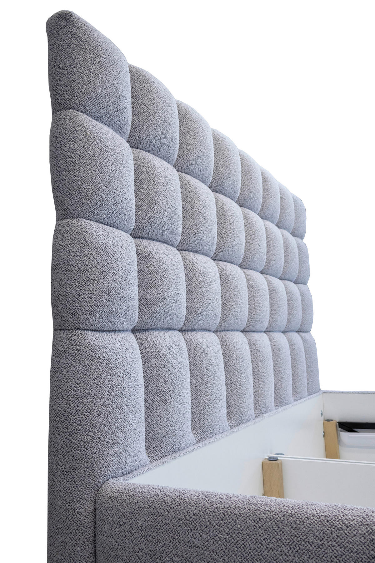 KÁRPITOZOTT ÁGY   - krómszínű, Basics, textil/fa (194/150/220cm) - Andante