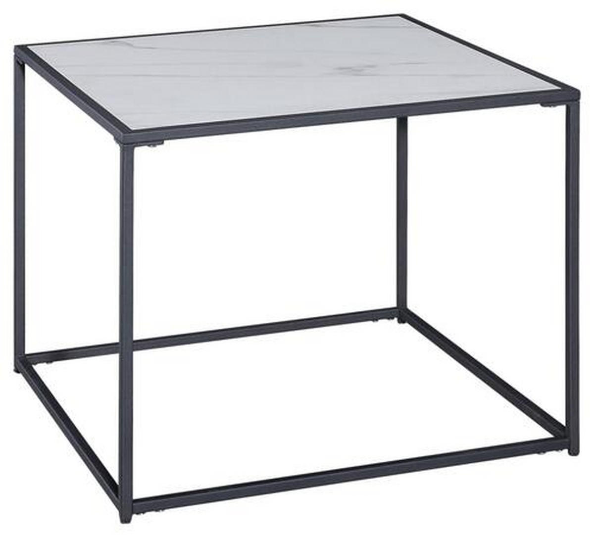BEISTELLTISCH in Metall, Glas, Keramik 62,6/62,6/50 cm  - Schwarz/Weiß, Design, Glas/Keramik (62,6/62,6/50cm) - Livetastic