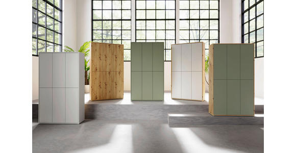 SCHUHSCHRANK  in 109,2/191,9/34,9 cm  - Sandfarben/Grau, Basics, Holzwerkstoff/Kunststoff (109,2/191,9/34,9cm) - Xora