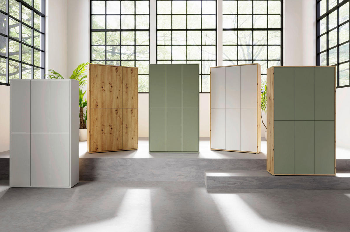 SCHUHSCHRANK  in 109,2/191,9/34,9 cm  - Sandfarben/Grau, Basics, Holzwerkstoff/Kunststoff (109,2/191,9/34,9cm) - Xora