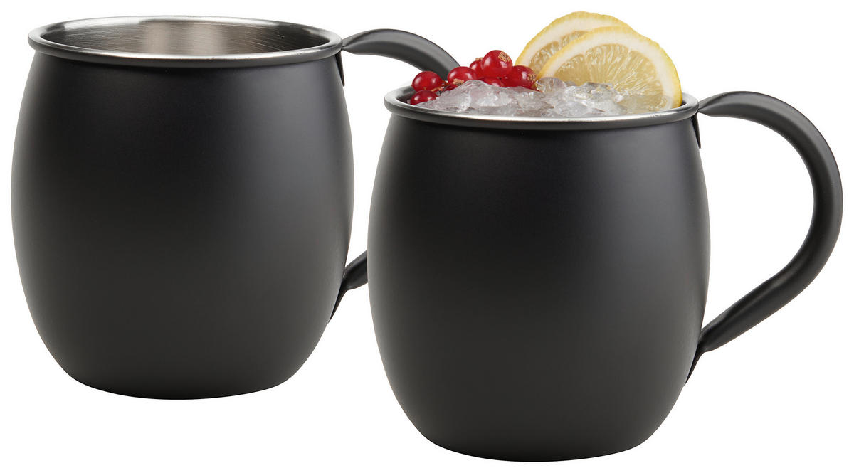 MOSCOW MULE MUGG  - stålfärgad/svart, Basics, metall (8,5/9,5cm) - Novel