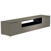 LOWBOARD Grau, Alufarben  210/43/45 cm  - Alufarben/Grau, Design, Glas/Holzwerkstoff (210/43/45cm) - Moderano