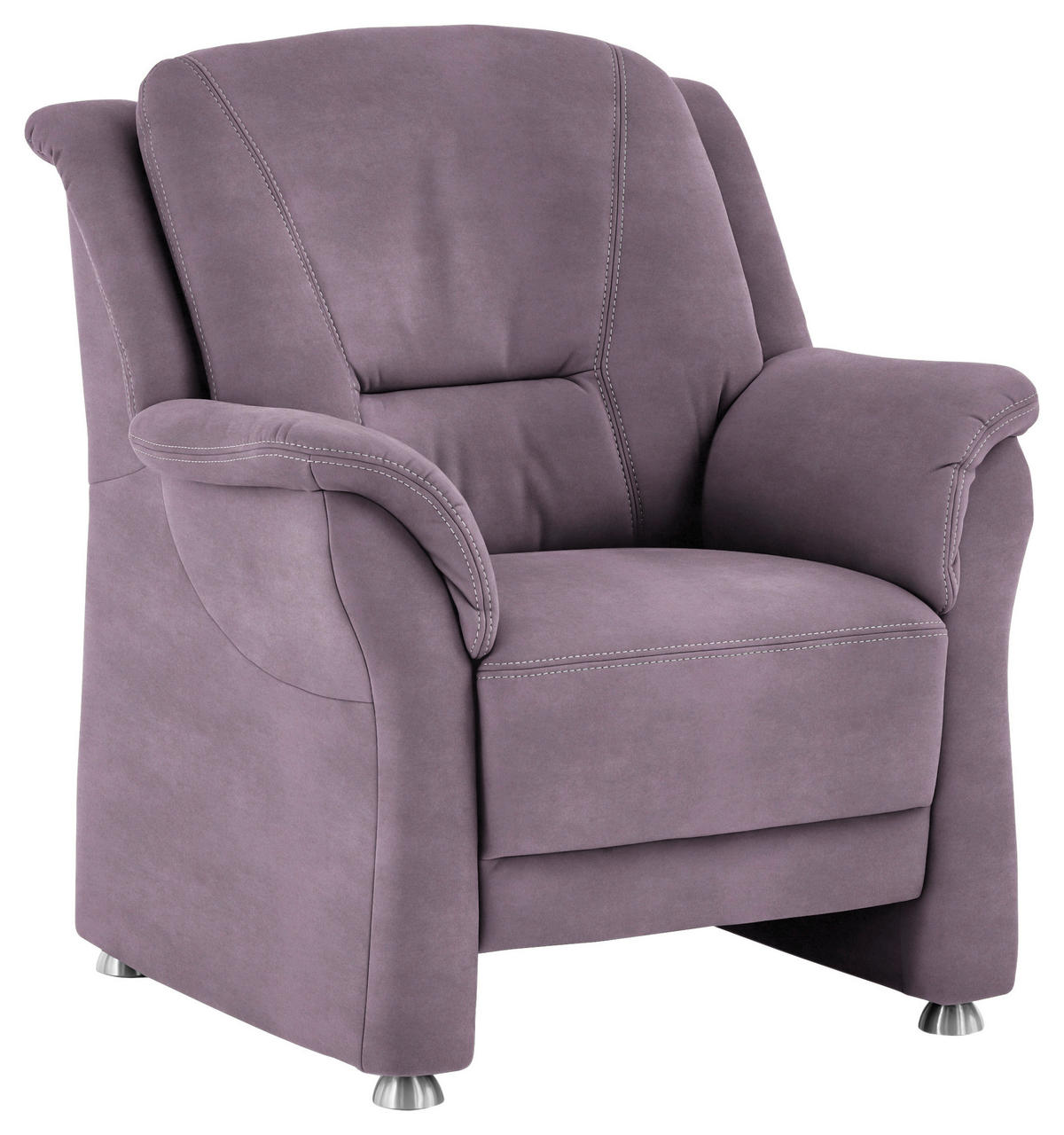 SESSEL Mikrofaser Lila, Flieder  - Beige/Lila, Konventionell, Textil/Metall (90/100/92cm) - Beldomo Comfort