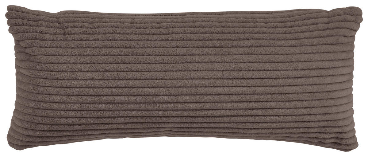 ECKSOFA in Cord Mokka  - Schwarz/Mokka, Design, Kunststoff/Textil (303/196cm) - Livetastic