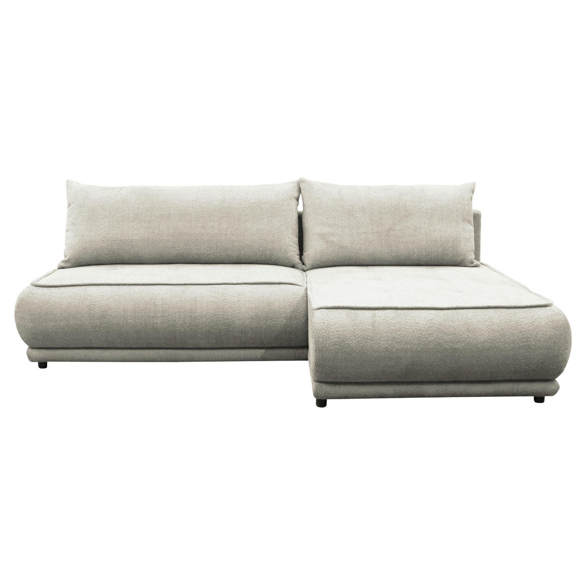 ECKSOFA PAROS Creme Bouclé  - Creme/Schwarz, Design, Kunststoff/Textil (277/179cm) - MID.YOU