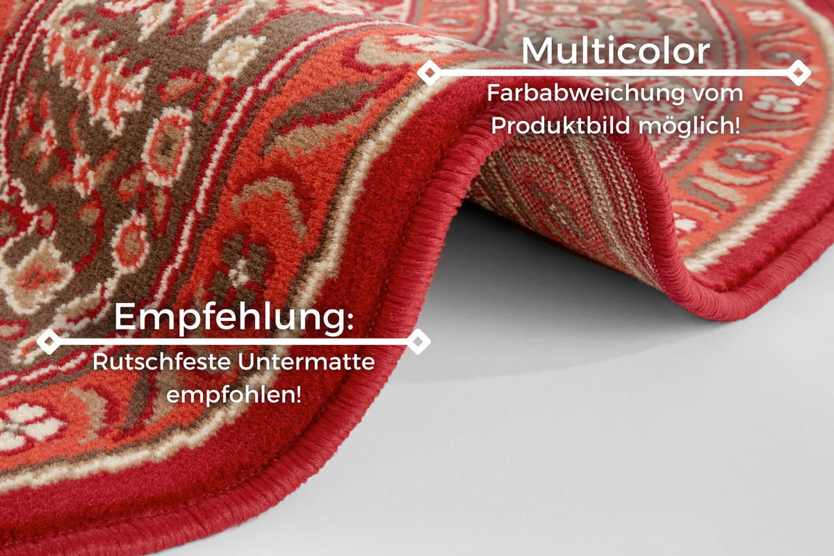 VINTAGE-TEPPICH 160/230 cm Mirkan Multicolor, Hellrot  - Hellrot/Multicolor, Basics, Kunststoff/Textil (160/230cm)
