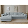 ECKSOFA Silberfarben Chenille  - Chromfarben/Silberfarben, KONVENTIONELL, Textil/Metall (227/329cm) - Carryhome