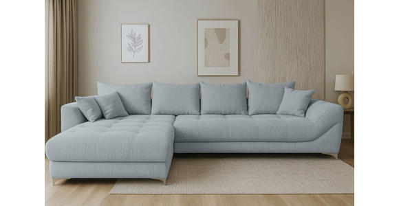 ECKSOFA Silberfarben Chenille - Chromfarben/Silberfarben, KONVENTIONELL, Textil/Metall (227/329cm) - Carryhome