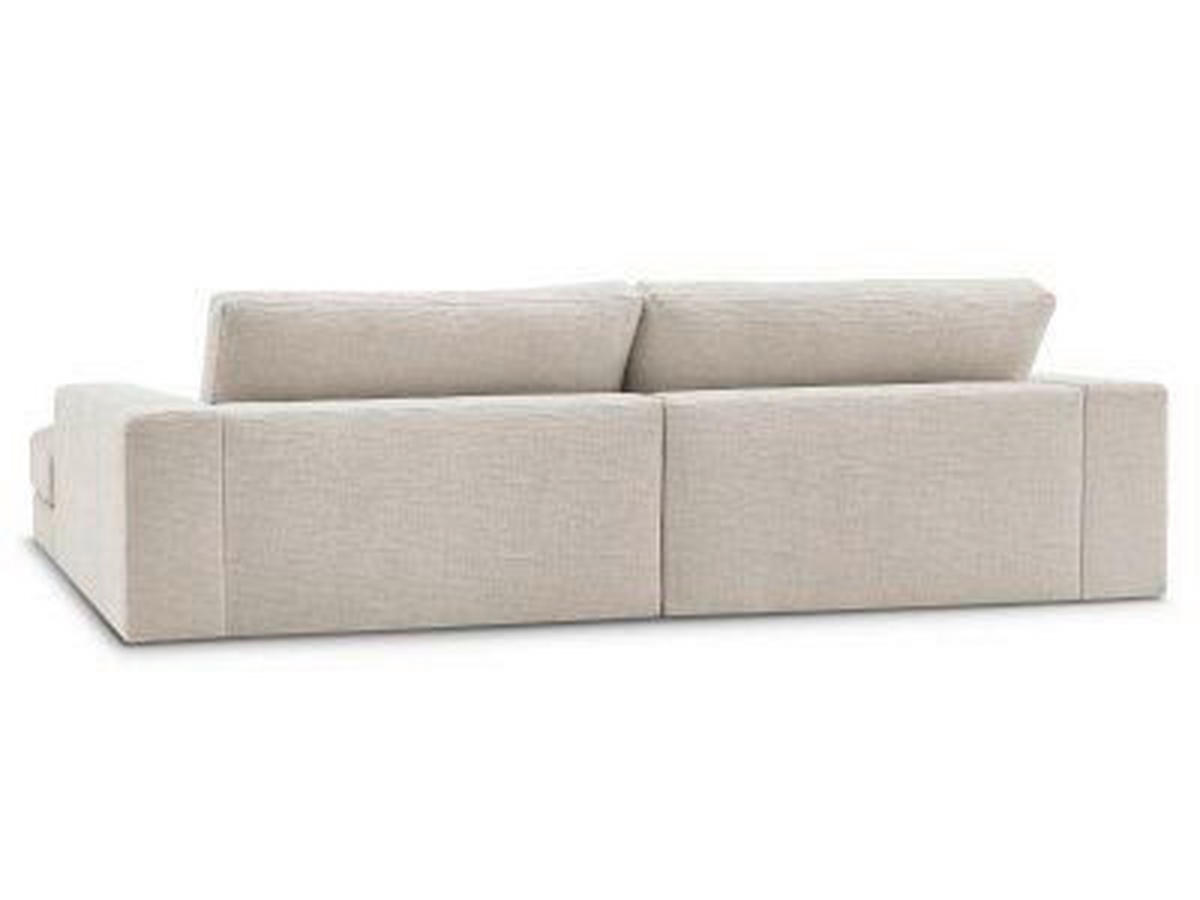 ECKSOFA Ottomane links  LEONARD  Beige Struktur  - Beige/Schwarz, MODERN, Kunststoff/Textil (159/274cm)