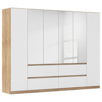 DREHTÜRENSCHRANK in Weiss, Eichefarben  - Weiss/Eichefarben, Basics, Holzwerkstoff (271/210/54cm) - Rauch Möbel