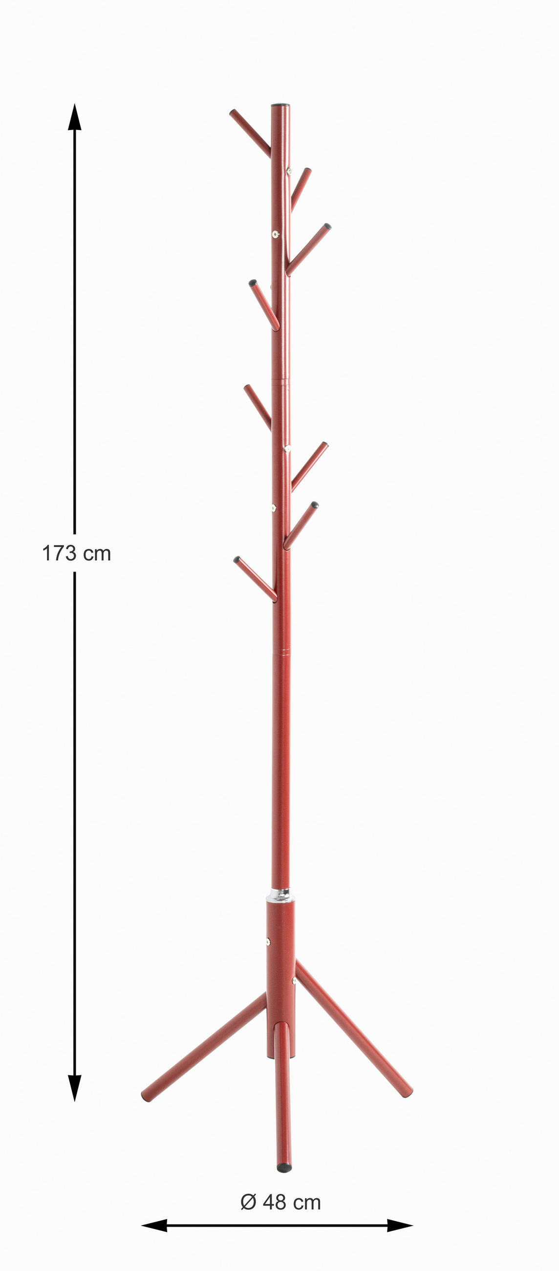 ŠATNÍ STOJAN - červená, Moderní, kov (48/173/48cm)