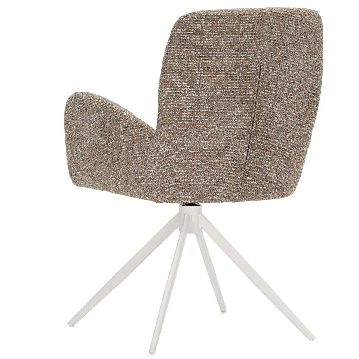 ARMLEHNSTUHL  Wippfunktion, Sitzfläche 360° drehbar, automatische Rückholfunktion Webstoff  Creme, Hellbraun  - Hellbraun/Creme, MODERN, Textil/Metall (63/91/65cm) - Hom`in