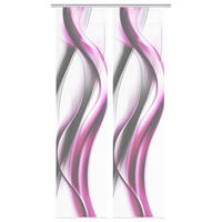 FLÄCHENVORHANG  2 Stück  halbtransparent  60/260 cm   - Pink/Weiß, Design, Textil (60/260cm)