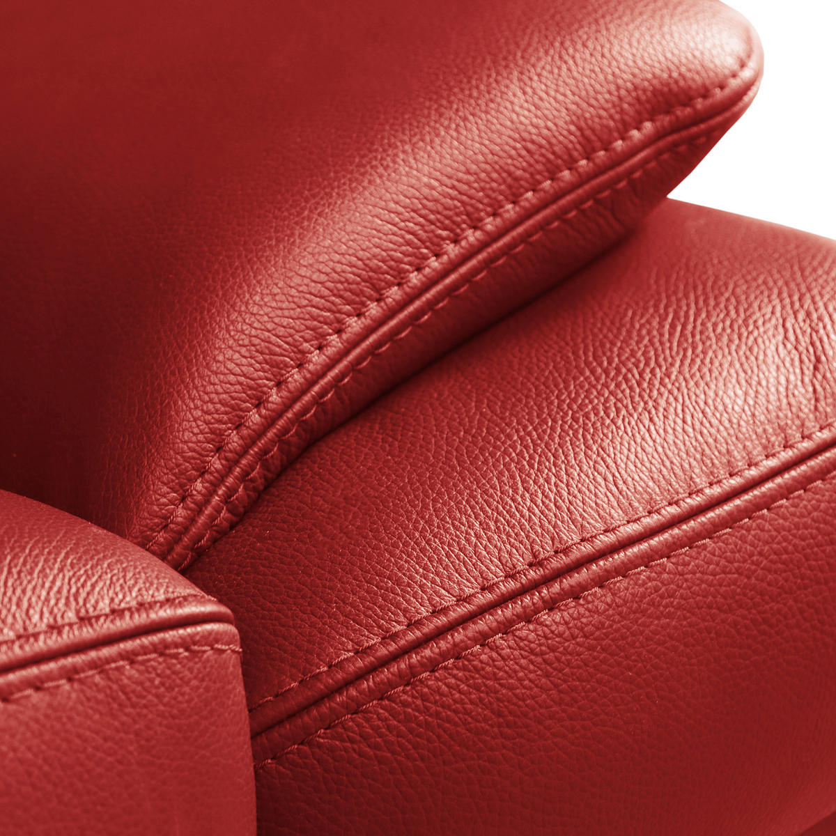 ECKSOFA Rot Echtleder Lederlook Bettkasten, Schlaffunktion, Rücken echt, Armteilverstellung, Kopfteilverstellung  - Rot/Schwarz, Design, Leder/Textil (211/264cm) - Livetastic