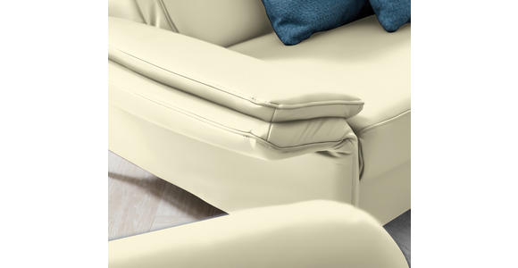 2,5-SITZER Latina in Echtleder Weiß   - Schwarz/Weiß, Design, Leder/Metall (164/84/99cm) - Dieter Knoll