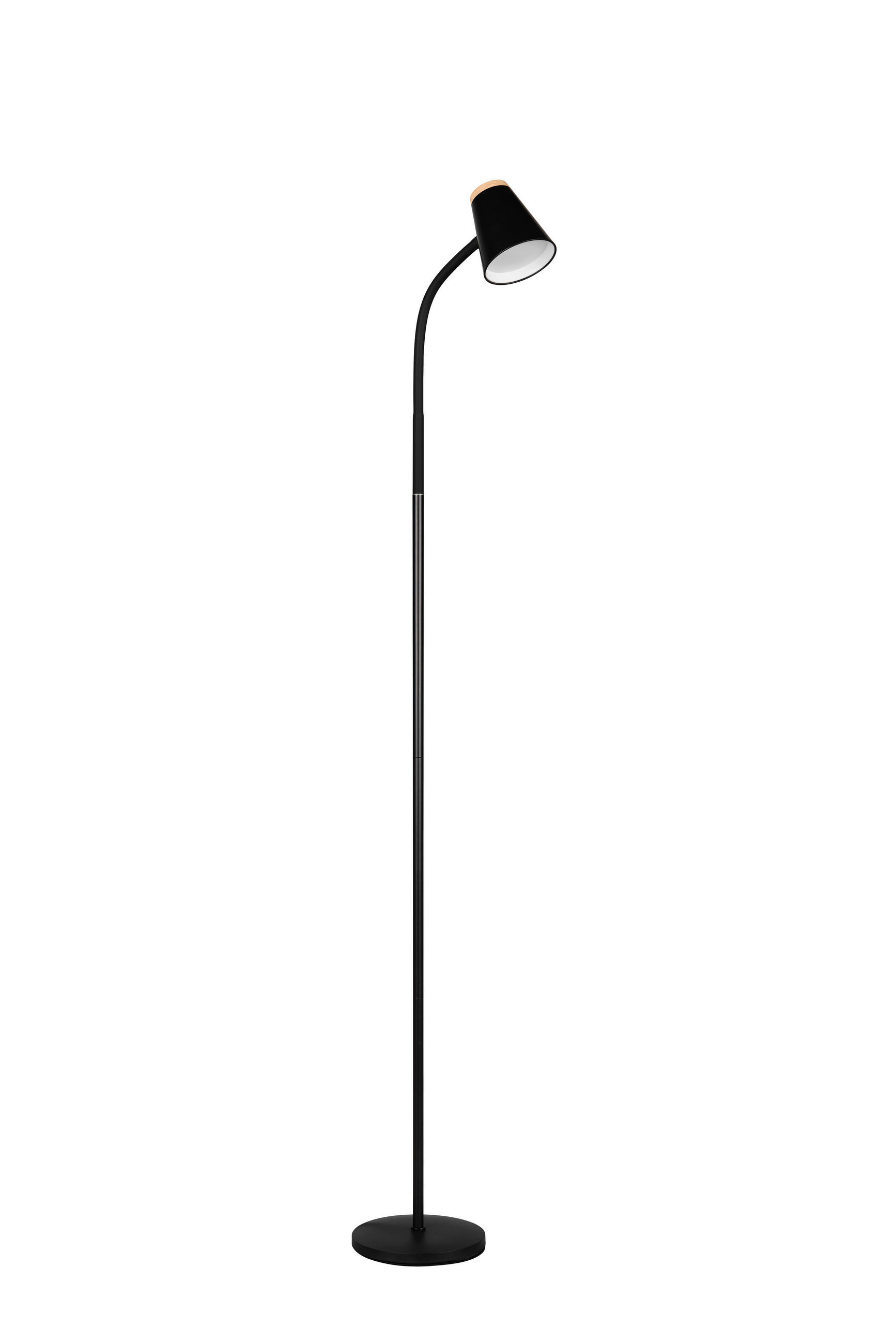 LED-STEHLEUCHTE    - Schwarz/Braun, Basics, Kunststoff/Metall (145/19,5/37cm)