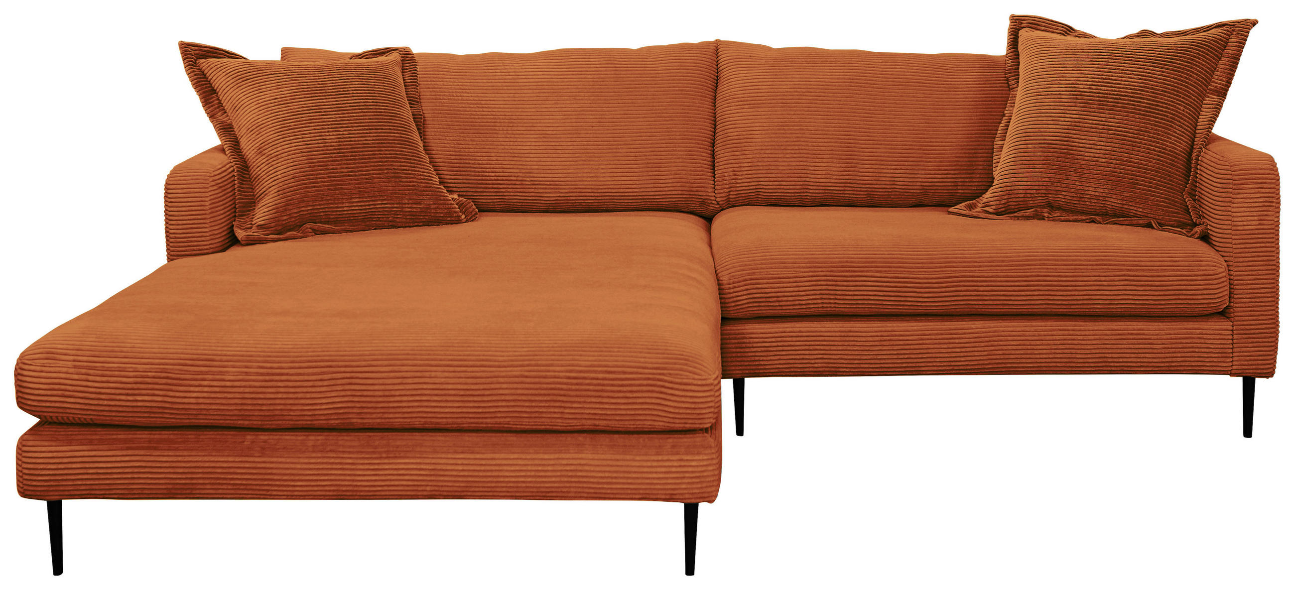 HÖRNSOFFA i manchester terrakotta  - svart/terrakotta, Design, metall/textil (193/268cm) - P & B