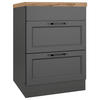 KOCHFELDUMBAUSCHRANK 60/86/60 cm  in Grau, Eiche Wotan  - Eiche Wotan/Schwarz, LIFESTYLE, Holzwerkstoff/Metall (60/86/60cm) - Held