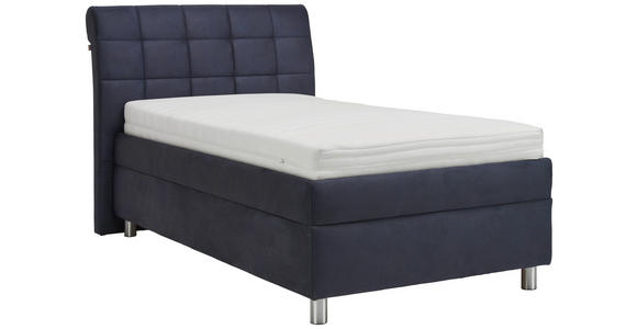 POLSTERBETT Matratze, Lattenrost Dunkelblau 100/200 cm  - Silberfarben/Weiß, KONVENTIONELL, Holz/Textil (100/200cm) - Esposa