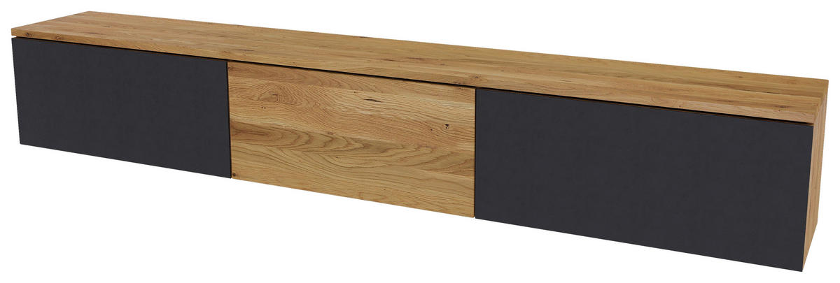 LOWBOARD  250/37,5/37 cm  hängend  - Eichefarben/Anthrazit, Natur, Glas/Holz (250/37,5/37cm) - Linea Natura