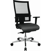 DREHSTUHL Webstoff, Netz Grau, Schwarz  - Schwarz/Grau, Basics, Kunststoff/Textil (48/101-113/48cm) - Topstar