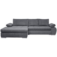 ECKSOFA in Flachgewebe Grau  173/294 cm  - Chromfarben/Weiß, Design, Kunststoff/Textil (173/294cm) - Carryhome