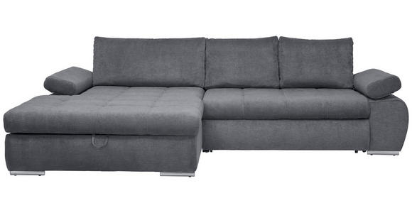 ECKSOFA in Flachgewebe Grau  173/294 cm  - Chromfarben/Weiß, Design, Kunststoff/Textil (173/294cm) - Carryhome