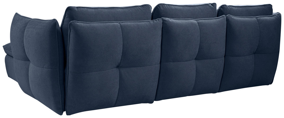 ECKSOFA in Blau  - Blau/Schwarz, Modern, Textil/Metall (262/178cm) - MID.YOU