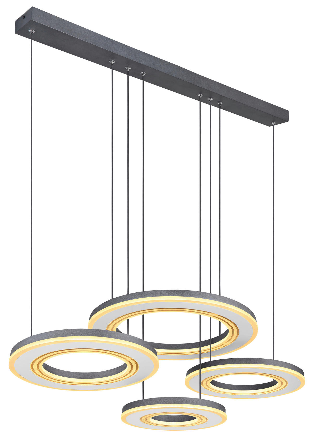 ZÁVESNÉ LED SVIETIDLO, 100/50/120 cm  - čierna/biela, Design, kov/plast (100/50/120cm)