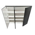 SCHUHSCHRANK Gardasee  in 120/110/33 cm  - Anthrazit, Design, Glas/Holzwerkstoff (120/110/33cm) - Moderano