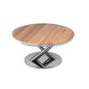 COUCHTISCH Eiche/Klarglas Eiche furniert Klarglas 80-128/80/40 cm Klar, Eichefarben, Chromfarben  - Klar/Chromfarben, Design, Glas/Holz (80-128/80/40cm) - Naos