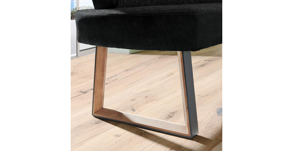 ECKBANK 215/173 cm  in Schwarz, Eichefarben  - Eichefarben/Schwarz, KONVENTIONELL, Holz/Textil (215/173cm) - Voleo