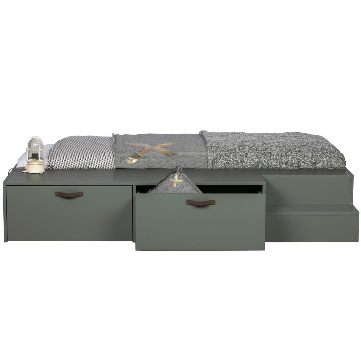 BETT 80/200 cm,  in Dunkelgrün  - Dunkelgrün, Design, Holz (80/200cm) - Livetastic