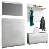 GARDEROBE 4-teilig  in 201/200/39 cm  - Weiss, Design, Holzwerkstoff (201/200/39cm) - Carryhome