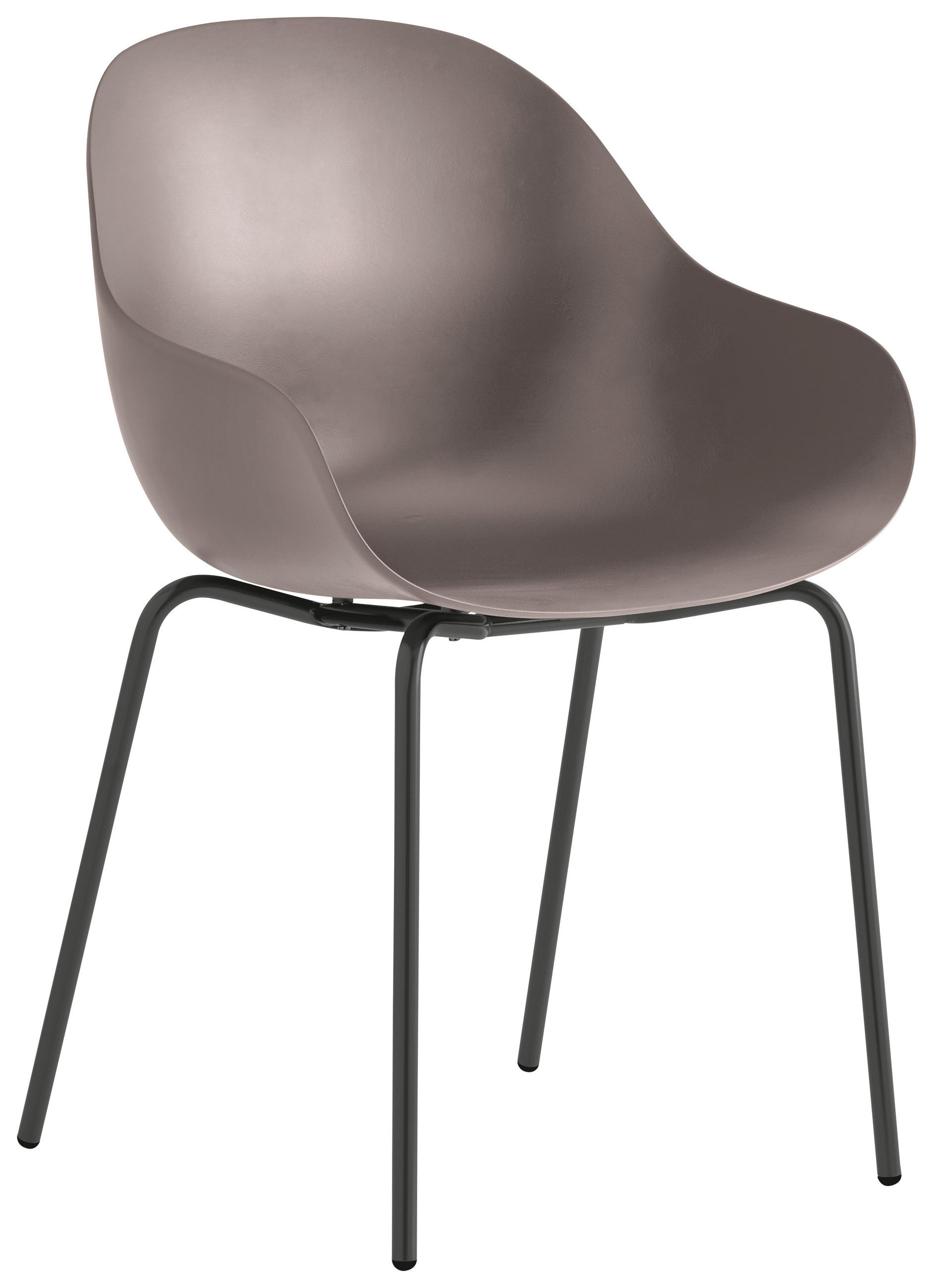 ARMLEHNSTUHL  in matt  - Taupe/Schwarz, Design, Kunststoff/Metall (53/83/50cm) - Connubia 