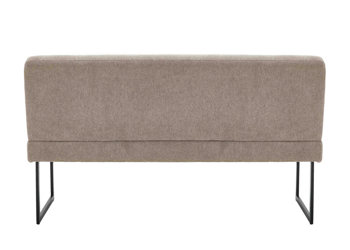 SITZBANK 140/85/50 cm Webstoff Beige  - Beige/Schwarz, Design, Textil/Metall (140/85/50cm) - Novel