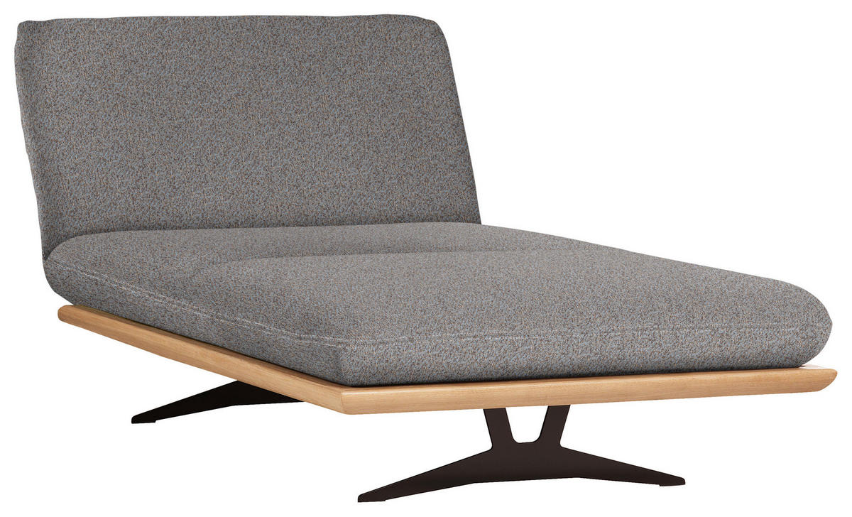 OTTOMANE in Webstoff Blau, Braun  - Blau/Beige, Design, Holz/Textil (114/92/165cm) - Dieter Knoll