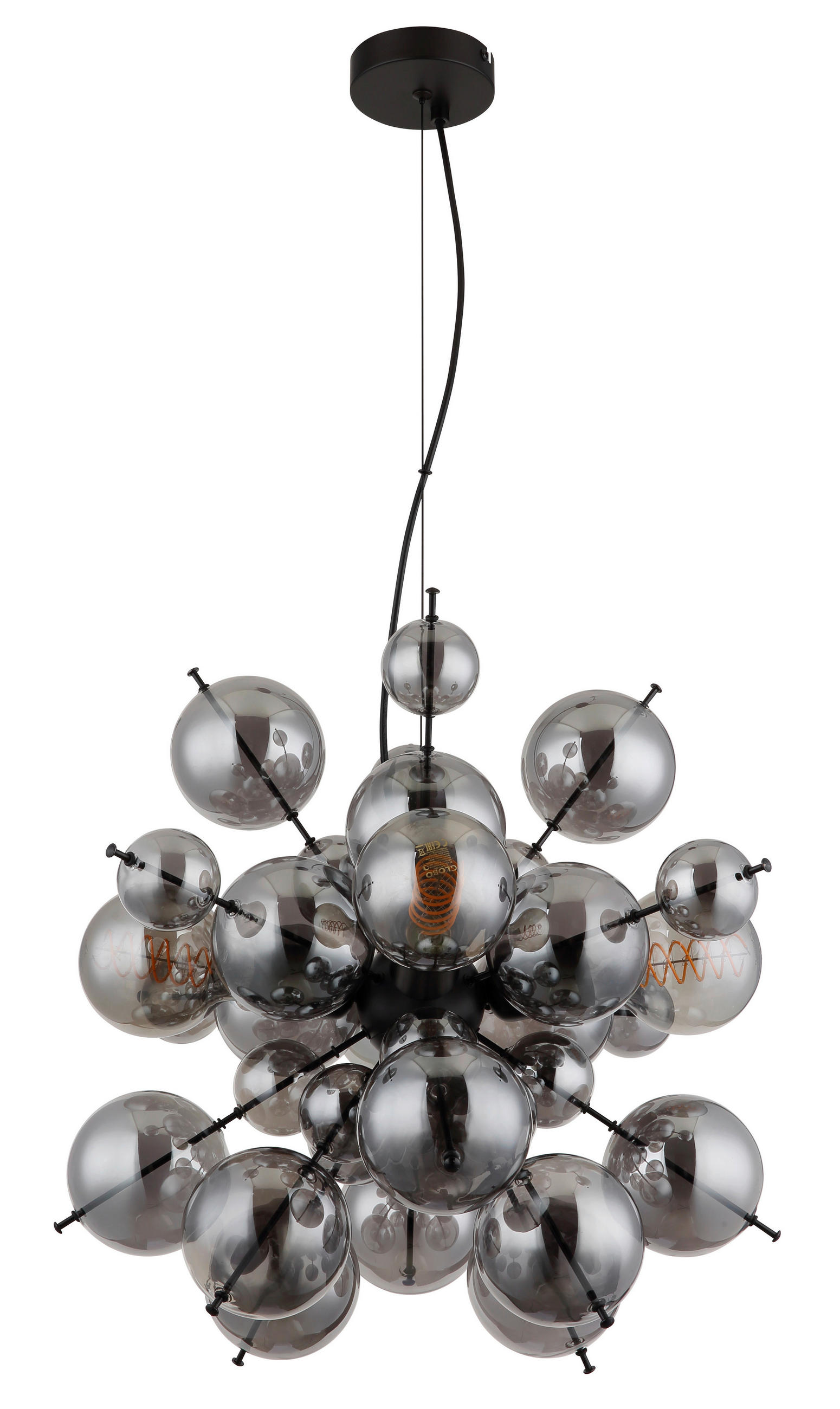 HÄNGELEUCHTE 51,5/120 cm    - Goldfarben/Schwarz, Design, Glas/Kunststoff (51,5/120cm) - Globo