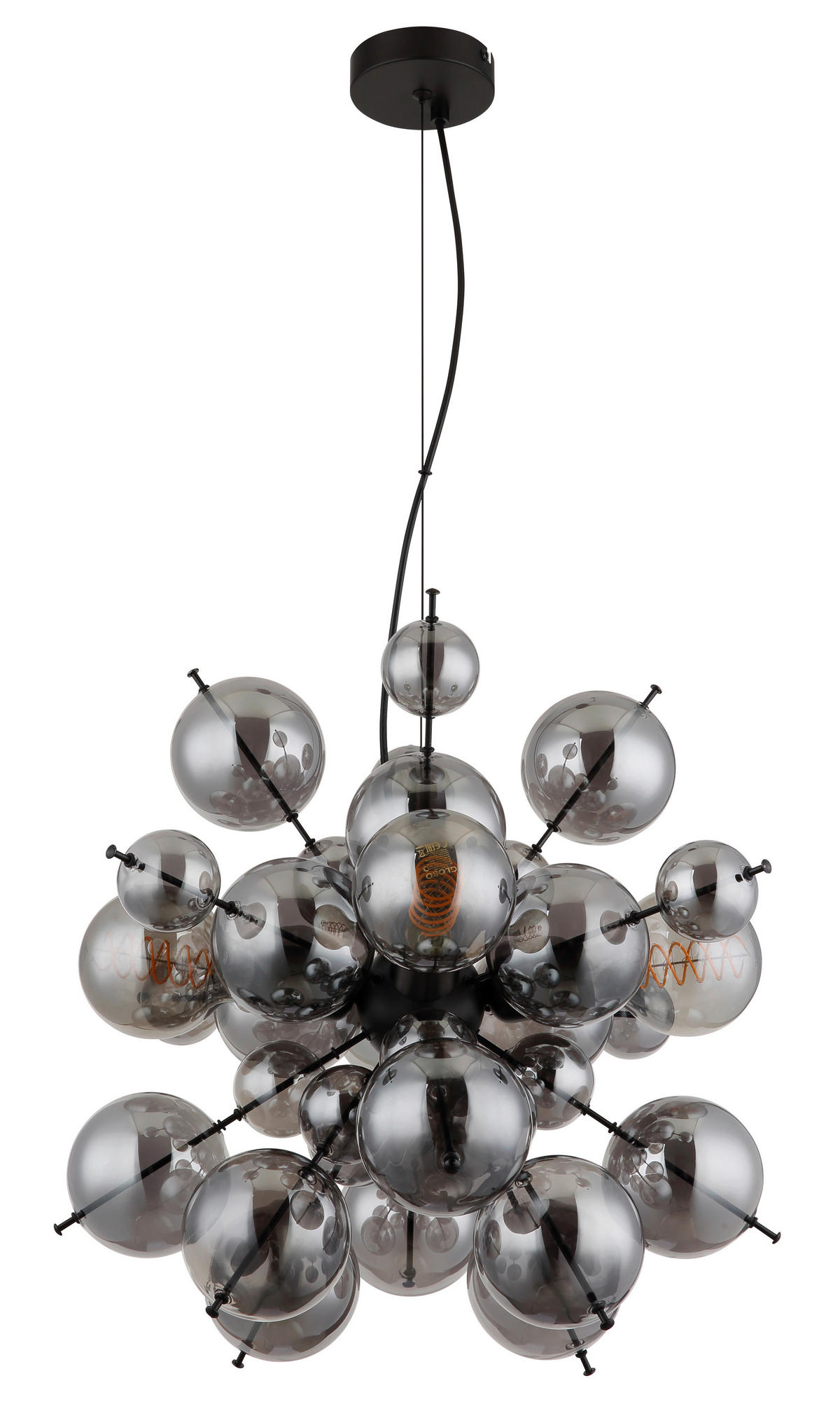 VISEČA SVETILKA  UDO      51,5/120 cm      E27 - zlate barve/črna, Design, kovina/umetna masa (51,5/120cm) - Globo