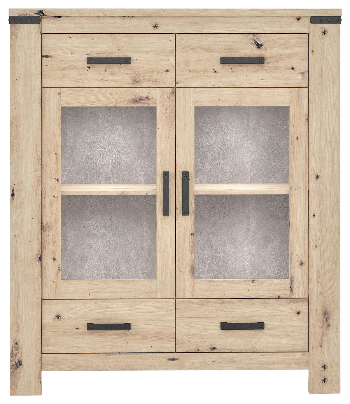 VYSOKÁ KOMODA, barvy břidlice, dub artisan, 125/146/40 cm - antracitová/barvy břidlice, Basics, kompozitní dřevo/plast (125/146/40cm) - Hom`in