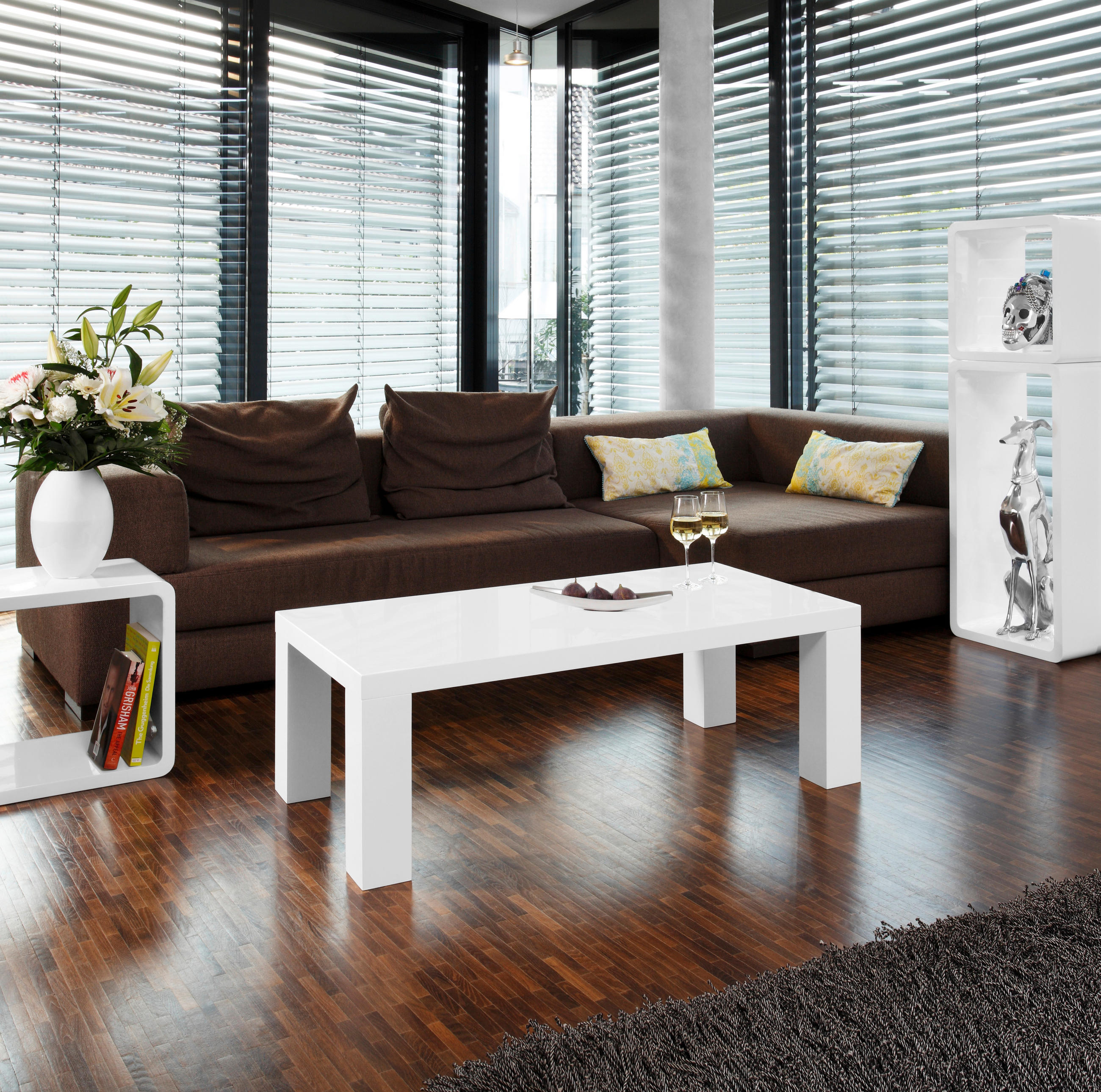 Thumbnail - Livetastic Couchtisch, Weiß, Holzwerkstoff, rechteckig, eckig, 60x40x120 cm, Wohnzimmer, Wohnzimmertische, Couchtische
