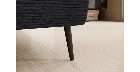 ECKSOFA  in Cord Anthrazit  277/174 cm  - Anthrazit/Schwarz, KONVENTIONELL, Textil/Metall (277/174cm) - Carryhome