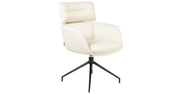 ARMLEHNSTUHL  Stoffauswahl, Sitzfläche 360° drehbar, automatische Rückholfunktion Webstoff  Beige  - Beige/Schwarz, Design, Textil/Metall (62/92/66cm) - Dieter Knoll