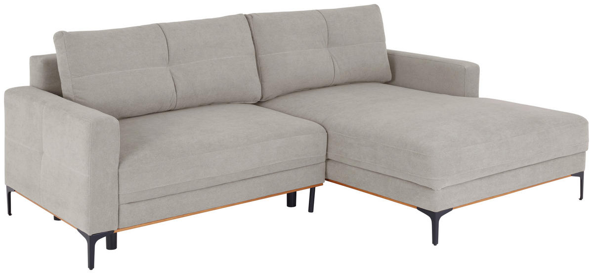 ECKSOFA in Beige  - Beige/Schwarz, Modern, Textil/Metall (238/162cm) - Ondega