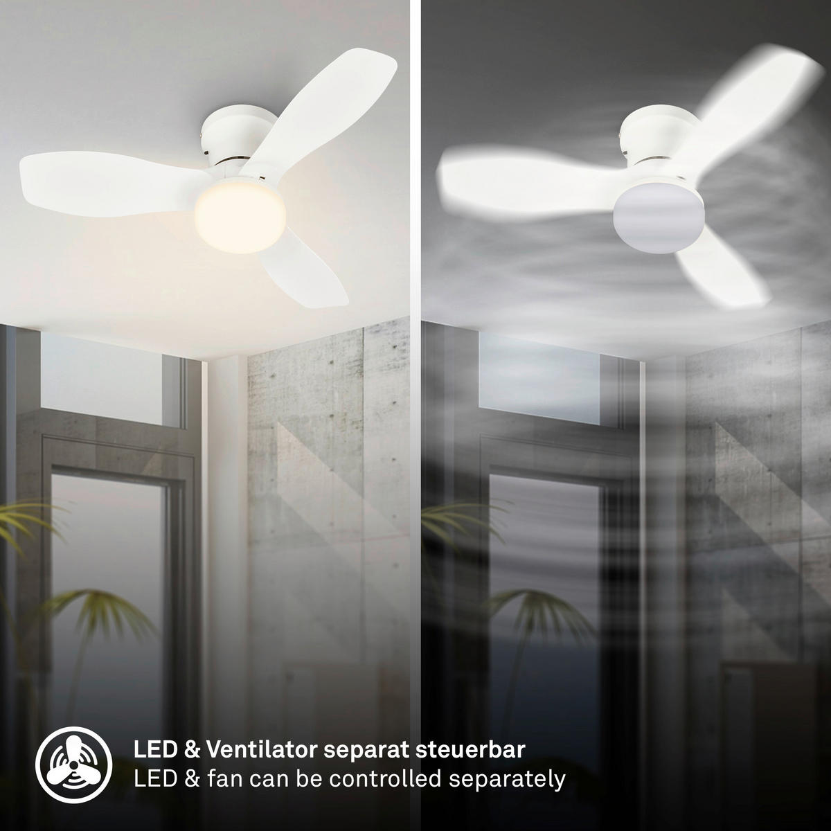 DECKENVENTILATOR - Weiß, Design, Kunststoff (60/19cm)