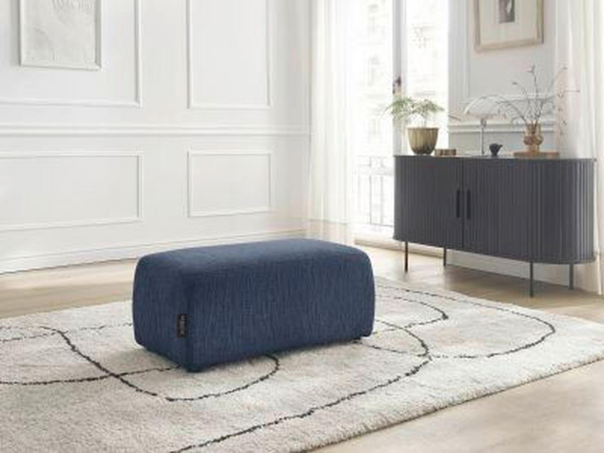 HOCKER ATILLA Struktur Dunkelblau  - Schwarz/Dunkelblau, MODERN, Kunststoff/Textil (92/44/48cm)