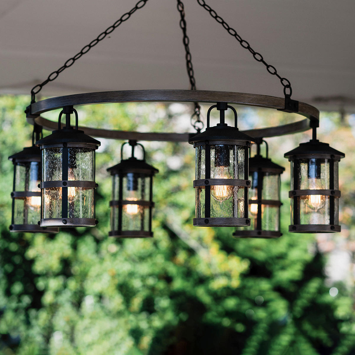 KRONLEUCHTER 94.9/92.7 cm    - Zinkfarben/Grau, Konventionell, Glas/Metall (94.9/92.7cm) - Elstead Lighting