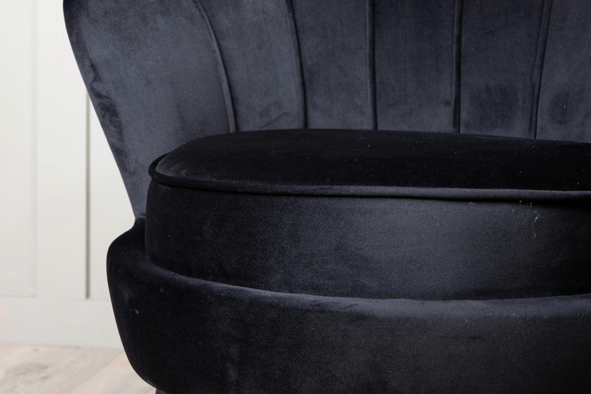 SESSEL in Schwarz  - Schwarz, Design, Textil/Metall (83/76/77cm) - Livetastic