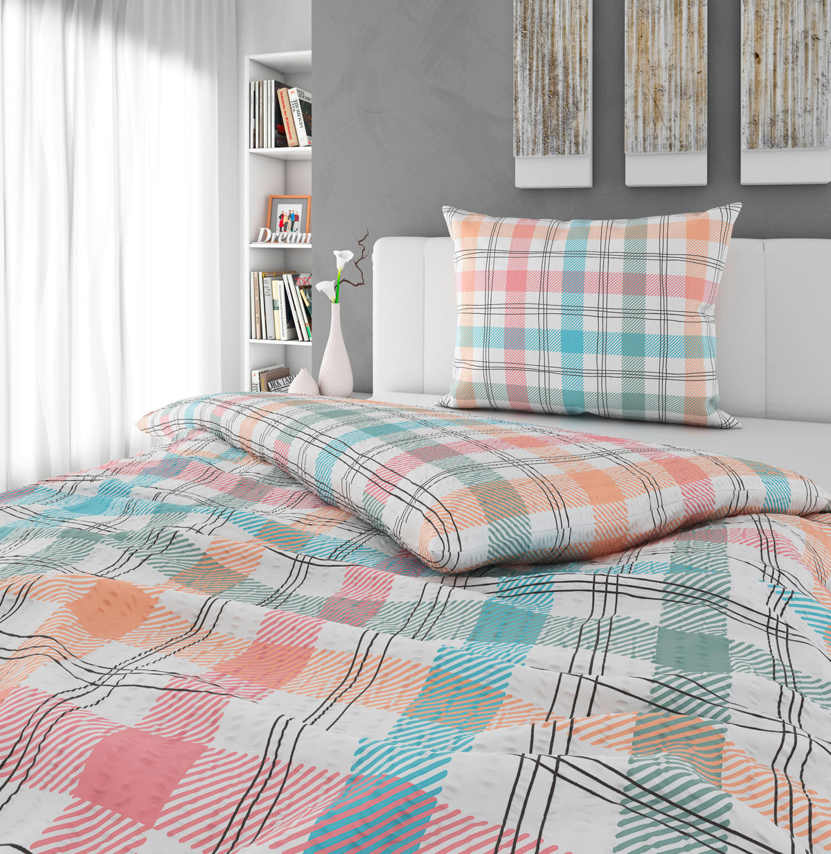 KREPOVÉ OBLIEČKY, seersucker, viacfarebná, 140/200 cm - viacfarebná, Konventionell, textil (140/200cm) - Esposa