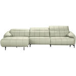 ECKSOFA  in Echtleder Weiß  165/313 cm  - Schwarz/Weiß, Design, Leder/Metall (165/313cm) - Belluti